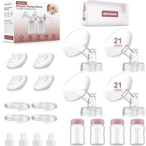 Pump Parts Compatible with Spectra S1/S2/9Plus/SG Breastpump, Full Set Replacement Parts for Spectra Include 21mm Flange,Duckbill Valve,Backflow Protector,Tube,Bottle, Not Original S1/S2 Accessories