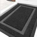 OLANLY Front Door Mat Indoor Outdoor Entrance, Waterproof All-Season, All-Weather Doormat, Sturdy Natural Rubber, Fade Resistant, Low Profile, Easy Clean Patio Porch Entryway Mat, 29.5x17, Black