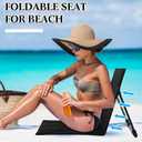Karenhi 4 Pcs Foldable Poolside Chairs Portable Beach Chair Folding Seat for Edge of Pool Provide Back Support with Carry Bag for Adults Traveling Camping Picnic Lawn
