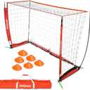 GoSports Elite Soccer Goals - 12 x 6 ft and 6 x 4 ft Portable Soccer Nets for Games or Practice - Includes 6 Cones, Carrying Case, and Ground Stakes