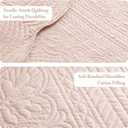 Madison Park Queen Quilt Set Damask Coverlet Set for Queen Size Bed, Cottage Oversized Quilt Set, Scallop Edge, All Season, Pre-washed Cotton-Filled Queen Size Quilt, Tuscany, Full/Queen Blush 3 Piece