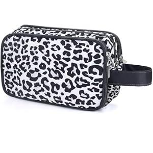 Vipdeal Snow Leopard Toiletry Bag for Girls, Travel Toiletry Bag for Teen Girls Cosmetic Bag Makeup Bag Waterproof Hanging Wash Bag Toiletries, Cheetah