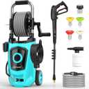Electric Pressure Washer with Hose Reel, 3900 PSI 2.5GPM Power Washer with 4 Quick Connect Nozzles and Foam Cannon, High Pressure Cleaning Machine for Cars/Patios/Diverway/Fences