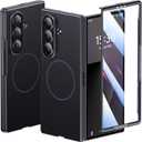 Lanhiem Magnetic for Samsung Galaxy Z Fold 7 Case, Compatible with Magsafe Full Body Mil-Grade Drop Shockproof Translucent Slim Phone Case for Samsung Z Fold 7, Black