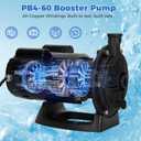 Upgraded 1HP Pool Booster Pump, Anti-Leak PB4-60 Replacement for Polaris 180-480, Dual Capacitor & 1600GPM Flow, 115V/230V Dual Voltage