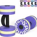 Sportneer Water Weights Aquatic Exercise Dumbbells Water Dumbbell Aerobics Workouts Set of 2 EVA Foam Pool Weights Dumbbells Set Aqua Fitness Barbells Equipment for Water Aerobics Weight Loss (X-Large Purple)