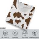 Casual Cow Print T-Shirt Short Sleeve Fun Cow Graphic T-Shirts for Men Women (L)