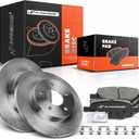 A-Premium 10.63 inch (270mm) Rear Solid Disc Brake Rotors + Ceramic Pads kit Compatible with Select Chevy, Pontiac and Saturn Models - HHR 2008-2010, Malibu 04-12, Cobalt, G5, G6, Pursuit, Aura, Ion