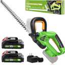 Saker Cordless Hedge Trimmer, 20 22V Electric Bush Trimmer Handheld Shrub Trimmer, Lightweight Hedge Clippers with Dual-Action Blades, 9/16" Cutting Capacity, 2 Batteries and Charger Included