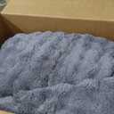 Bedsure 3D Fleece Bubble Blanket for Couch - GentleSoft Grey Twin Blanket for Sofa Bed Room Decor - Luxury Soft Cozy Gifts for Women, Lightweight, All Seasons, Grey, 60"80"