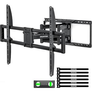 monTEK Heavy-Duty Full Motion TV Wall Mount Bracket for 50–100″ TVs up to 200 lbs – 4X Load Tested, Dual Arm Extension to 25.1″, Tool-Free Tilt/ Swivel/ Level, Max VESA 900×600, Fits 12/ 16/ 18/ 24" Studs
