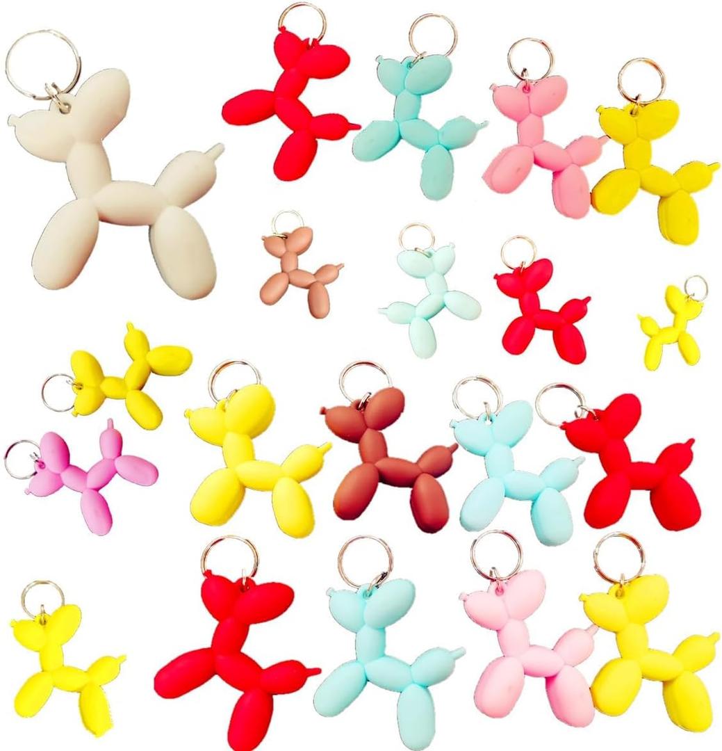 20 packs Mini Balloon Dog Puppy keychain Party favors Birthday Gifts Backpack Decorations