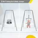 FUNLIO 2 in 1 Swing Set for Toddler & Baby Jumper, Heavy Duty Kids Swing & Bouncer with 4 Sandbags, Foldable Metal Stand for Indoor/Outdoor Play, Easy to Assemble and Store - Grey