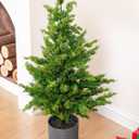 36’’ Cedar Pine Tree with Pot 36’’ Realistic Artificial Small Christmas Tree with Pot for Front Porch Stairs Indoor Outdoor Christmas Decorations
