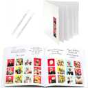 PBF (1 Pack) Photo Booth Album, Guest Book with 2x6 Clear Picture Inserts, White Cover with Plastic Sleeves & White Pages, Scrapbook Album for Photo Strips, Memory Book, Wedding, and Baby Showers
