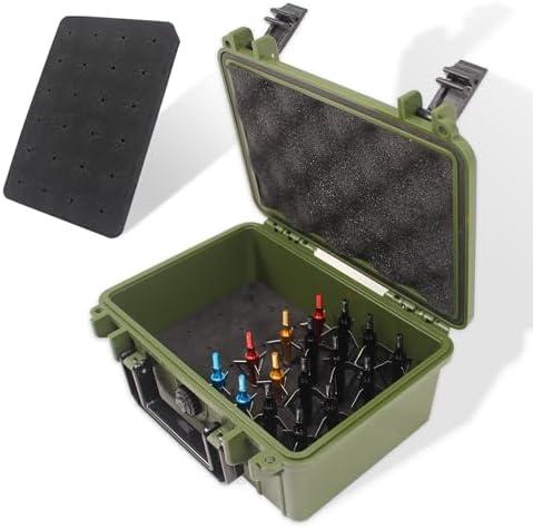 Wamlet Archery Broadhead Case Arrows Box Hunting Accessory ABS Waterproof Storage Holder Holds 28 Fixed or Mech Broadheads(Case Only)