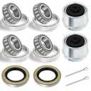 2 Sets 2000-2200lb Trailer Bearing Kit, L44643/L44610 Bearing Kits with 12192TB Grease Seals, 1.98" Dust Caps and Cotter Pins for 1'' Axles Trailer Wheel Hub