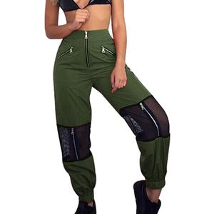 GUOLEZEEV Women Mesh Stitching Jogger Pants Relax Fit Fashion Hiphop Dance Trouser XL GUOLEZEEV Women Mesh Stitching Jogger Pants Relax Fit Fashion Hiphop Dance Trouser XL