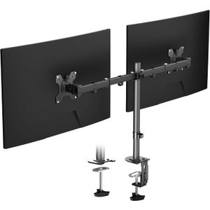 Pholiten Dual Monitor Stand, Heavy Duty Adjustable Monitor Arm Desk Mount for 2 Screens up to 32 Inches, Tilt, Swivel, Rotate, Supports 22 Lbs Per Monitor Arm