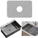 WAFT YEARN Sink Mats Sink Protectors Dish Racks Dishwasher Safe Grid Mats for Kitchen Sink Silicone Protect Sink from Stains Damage Scratches Non Slip Heat Resistant Rust Resistant 18"X12.5" Grey (Gray)