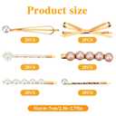 TIEOSME 12Pcs Bobby Pins for Women, Gold White Pearl Hair Pins Elegant Metal Barrettes Hair Clips for Women Wedding Bridal Party Accessories