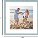 decorUhome 16x16 Picture Frame Fits 12x12 Photos with Mat, Rustic Blue