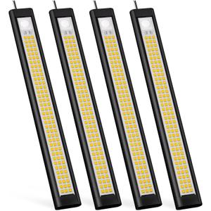 GZV 12V LED Light Strip, 12 Volt Light Bar, Enclosed Trailer Lights, LED Light for RV Interior, String Lights for Trailer, Shed, Track, Van, RV(4Pack, 4000K, Black)