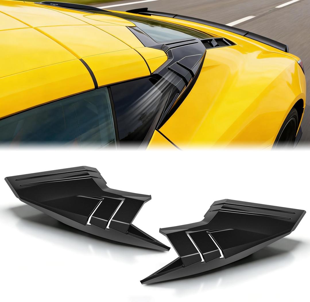 Rear Roof Quarter Intake Port Decoration Trims,Rear Hatch D-Pillar Air Intake Vents Ports Exterior Accessories Compatible With for Chevy Corvette C8 Stingray Z51 Z06 E-Ray Coupe 2020-2026