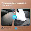 Car Center Console Armrest Cover, Leather Vehicle Middle Armrest Protection Pillow, Comfortable Auto Arm Rest Box Cushion Mat, Universal for SUV Sedan Van (Red)