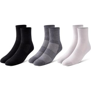 Pair of Thieves Men's Cushion Ankle Socks, White/Black/Grey