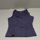 QINSEN Women's Square Neck Sleeveless Double-Layer Tank Tops Basic Tight T Shirts (Large)