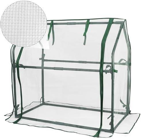 Gardzen Mini Greenhouse with Mesh Cover, Portable CleaOutdoor Greenhouse, Enhanced Ventilation, Ideal for Spring, Summer & Fall, 36.2"(L) x18.9(W) x33.3(H)