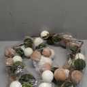 6 ft Christmas Ball Ornament Garland Christmas Bauble Hanging Ornament Neutral Velvet Bulb Ball Garland for Xmas Tree Table Mantel Staircase Indoor Outdoor Decor (White, Brown, Green)