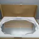 Frameless Scalloped Wall Mirror: Decorative Scallop Oval Mirrored Glass Vanity with Beveled Silver Edge for Bathroom Bedroom Livingroom Dining Room Entryway Hallway, 32 x 24 inch