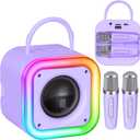 Mini Karaoke Machine for Kids, Girl Toys Gifts, Kids Karaoke Wireless Microphone for 4,5,6,7,8,9,10,11,12 Years Old Boys and Girls Christmas Party Gifts Toys (Purple)