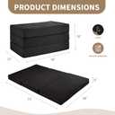 CYMULA Folding Mattress Twin, 6 Inch Memory Foam Tri-Fold Floor Bed and Futon, Twin Topper with Breathable & Washable Cover, Foldable Mattress for Guest Bed, Office Nap,Camping,Black (38" x 75" x 6")