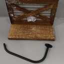 Autumn Alley Rustic Farmhouse Toilet Paper Holder with Shelf for Wipes - Rustic Farmhouse Bathroom Decor - Farmhouse Bathroom Accessories and Western Bathroom Decor Wall Mounted, Brown Wood (No bracket)