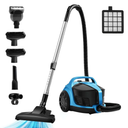 Canister Vacuum Cleaner, 30KP Bagless Vacuum Cleaner, 4.5QT Large Dust Cup, Retractable Cord, Double HEPA Filter, 6 Tools, 1600W Lightweight Canister Vacuum for Home, Pet, Hard Floors, Carpets