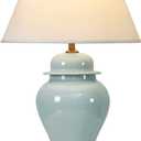 Blue Ceramic Table Lamp Nordic Bedside Lamp Gold Metal Bracket Base with White Fabric Lampshadetable Lamps for Living Room Bedroom Study Hotel Navy Blue Lamp
