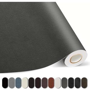 Kangshoon Leather Repair Patches, 35X79 Inch Self-Adhesive Leather Repair Tape, Stretch Vinyl Repair Kit for Couch Furniture Sofas Car Seats (Dark Gray, 35X79 Inch)