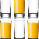 BOHEM'S Small Juice Glasses, Mini Clear Glass Cups Tumblers, 5.1 Oz, Drinking Glassware for Orange Juice, Water, Milk, Coffee, Perfect for Tasting and Small Portions, Set of 6,
