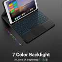 GreenLaw Keyboard Case for iPad 9.7 inch, iPad 6th (2018)/iPad 5th Gen (2017), iPad Air 2nd Gen (2014), 7 Color Backlit, 2 BT Devices, Touchpad Keyboard Pro 9.7, Black