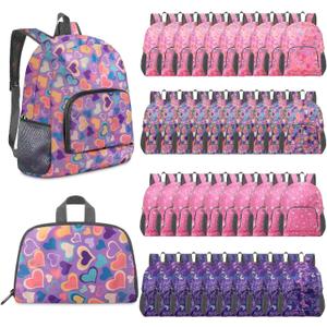 Reginary 40 Pcs Kids Backpacks Bulk, 17" Backpacks 4 Colors Hearts, One Size