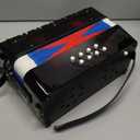 Accordion, 17 Keys Piano Accordion for Kids Students 8 Bass with Straps for Beginners Student Educational Musical Instrument (Black)