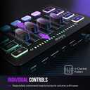 FIFINE Gaming Audio Mixer, Streaming RGB PC Mixer with XLR Microphone Interface, Individual Control, Volume Fader, Mute Button, 48V Phantom Power, for Podcast/Recording/Vocal/Game Voice-AmpliGame SC3