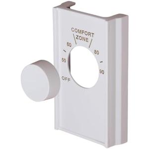 White Double Pole Line Volt Thermostat Cover with Line Volt Knob For Old Style D22 - HVAC