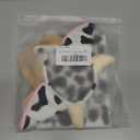 Cow Print Costume Set,Plush Headband with Horns and Bells, Matching Choker for Halloween Cosplay Party Accessories (Black White)