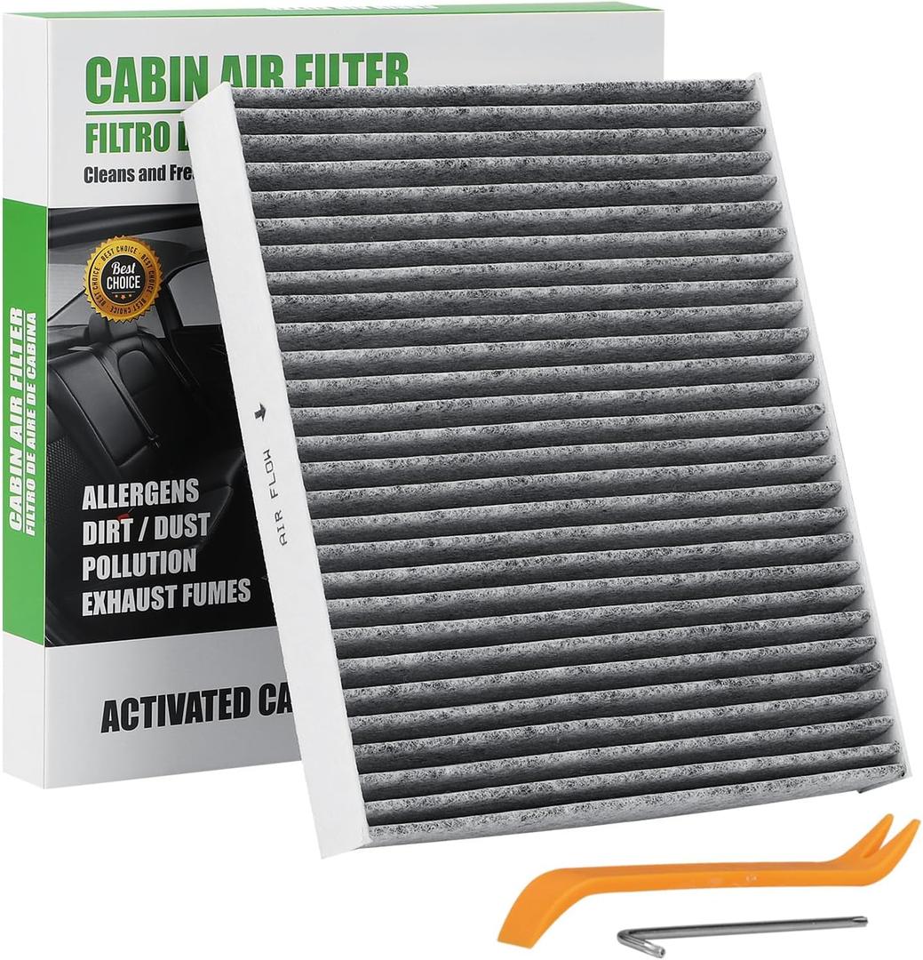 6091C (CF11966) Cabin Air Filter W/Activated Carbon Compatible With Chevry Silverado 1500/2500Hd/3500Hd 19-24, Gmc Sierra 1500 2020-2024,Buick Envision 16-24, Cadillac Ct4/Ct5/Xt6 20-24.
