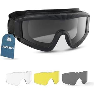 xaegistac Airsoft Goggles Tactical Safety Goggles Anti Fog Glasses Hunting Cycling