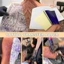 Professional Tattoo Practice Kit for Beginners, 614Pcs Realistic Training Set with 10 Fake Skin, 50 Transfer Paper, 200 Machine Covers,4 Grip Tape,50 Dental Bibs & 300 Ink Caps Tattoo Supplies